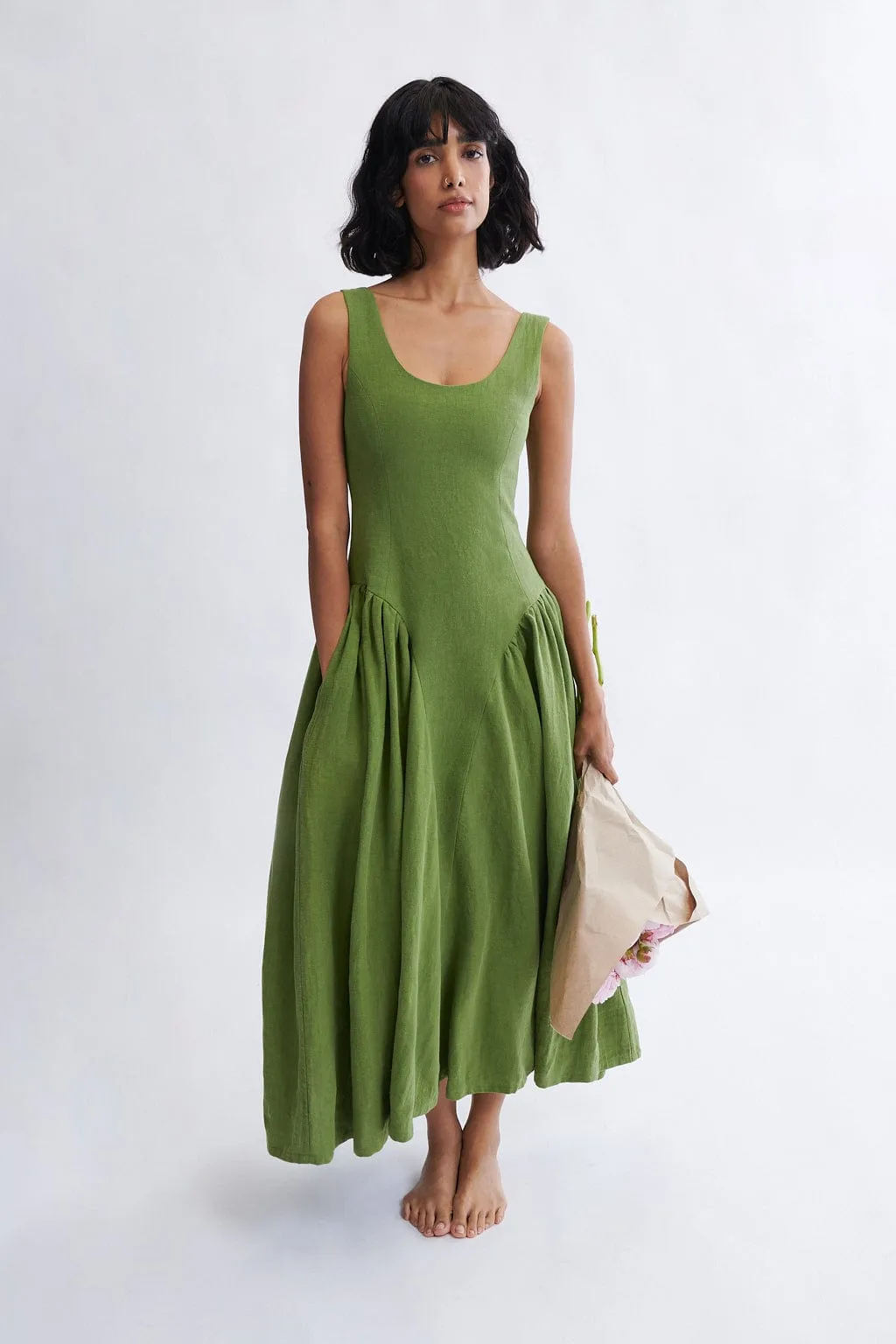 Vivienne Maxi Dress in Meadow Linen sold by Eliza Faulkner