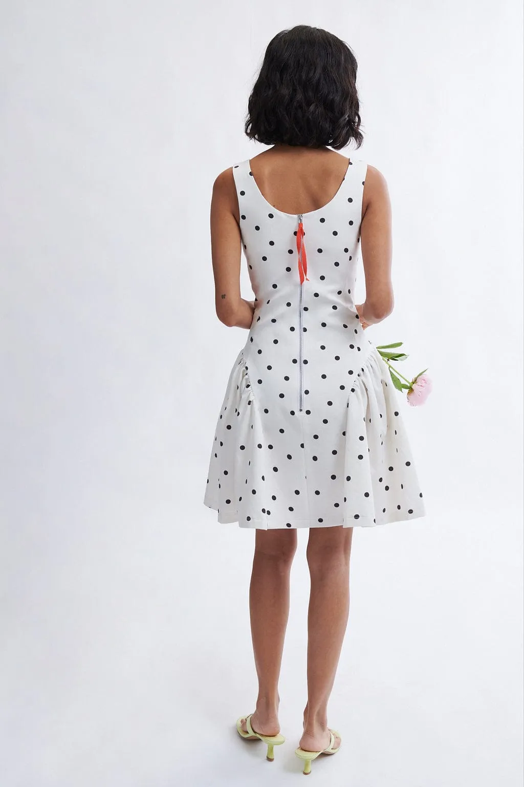 Poppy Polka Dot Dress in Cookies and Cream sold by Eliza Faulkner product image thumbnail 3