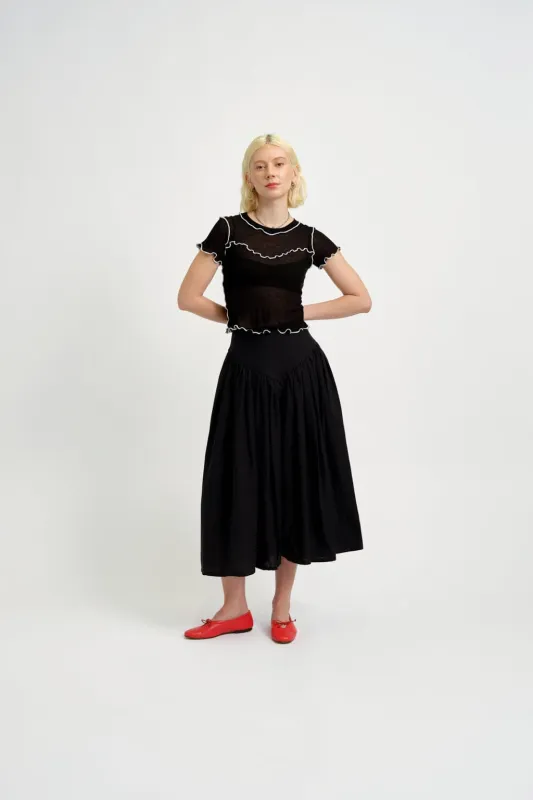 Lucille Skirt in Black Linen made by Eliza Faulkner