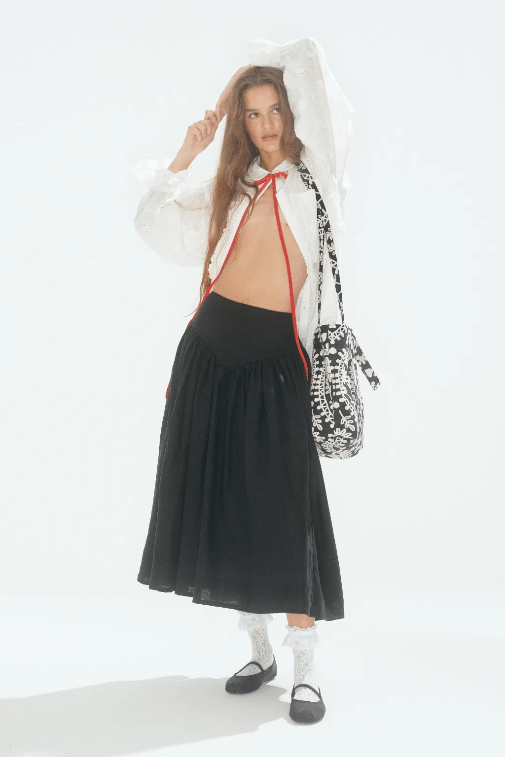 Lucille Skirt in Black Linen sold by Eliza Faulkner product image thumbnail 4