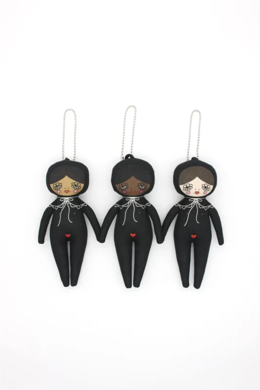 Bri Foster Bag Charm Doll in Black Trompe L'Oeil made by Eliza Faulkner