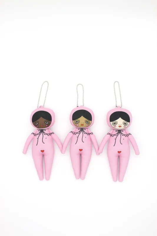 Bri Foster Bag Charm Doll in Pink Trompe L'Oeil made by Eliza Faulkner
