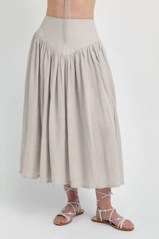 Lucille Skirt in Natural Linen made by Eliza Faulkner