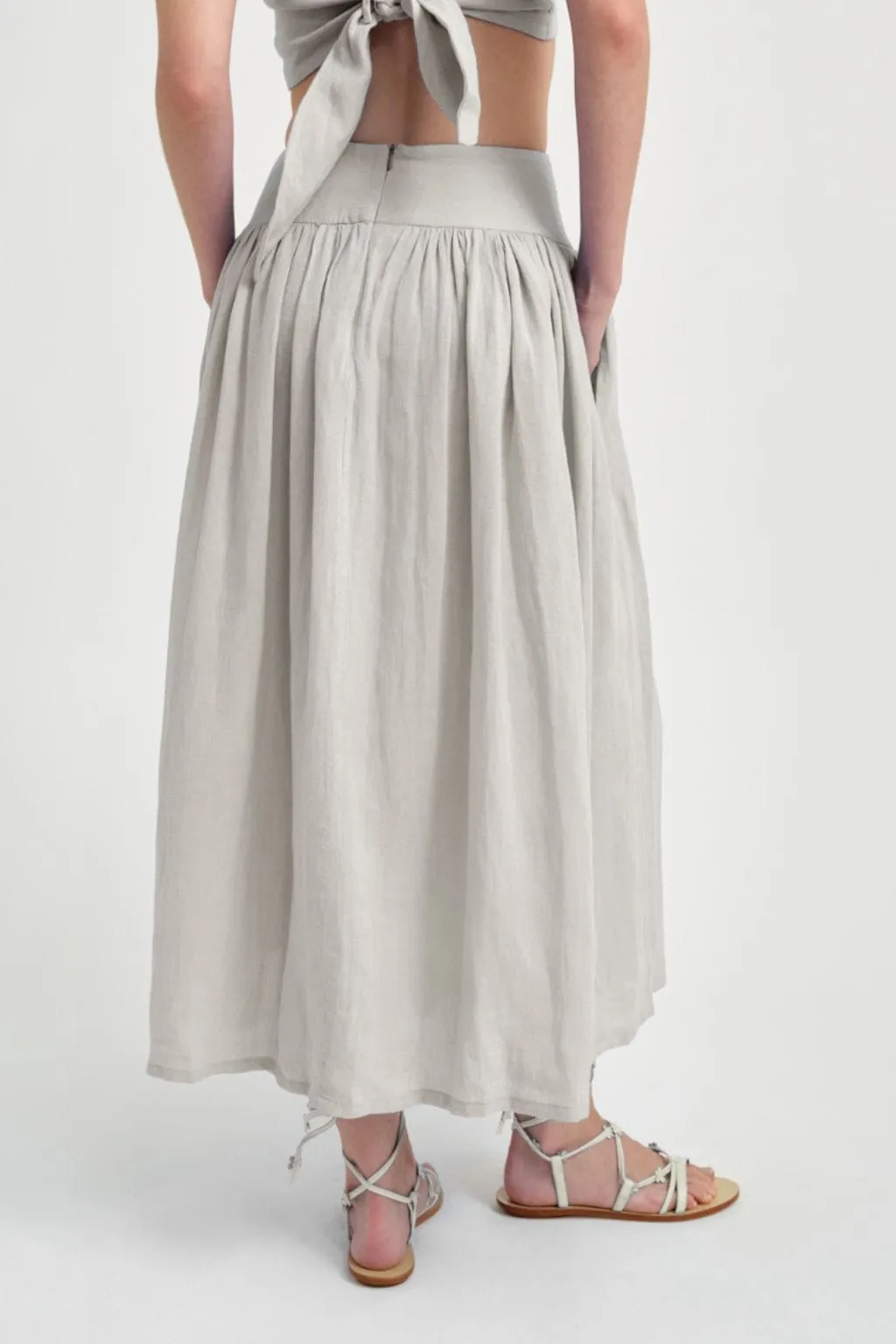 Lucille Skirt in Natural Linen sold by Eliza Faulkner product image thumbnail 2