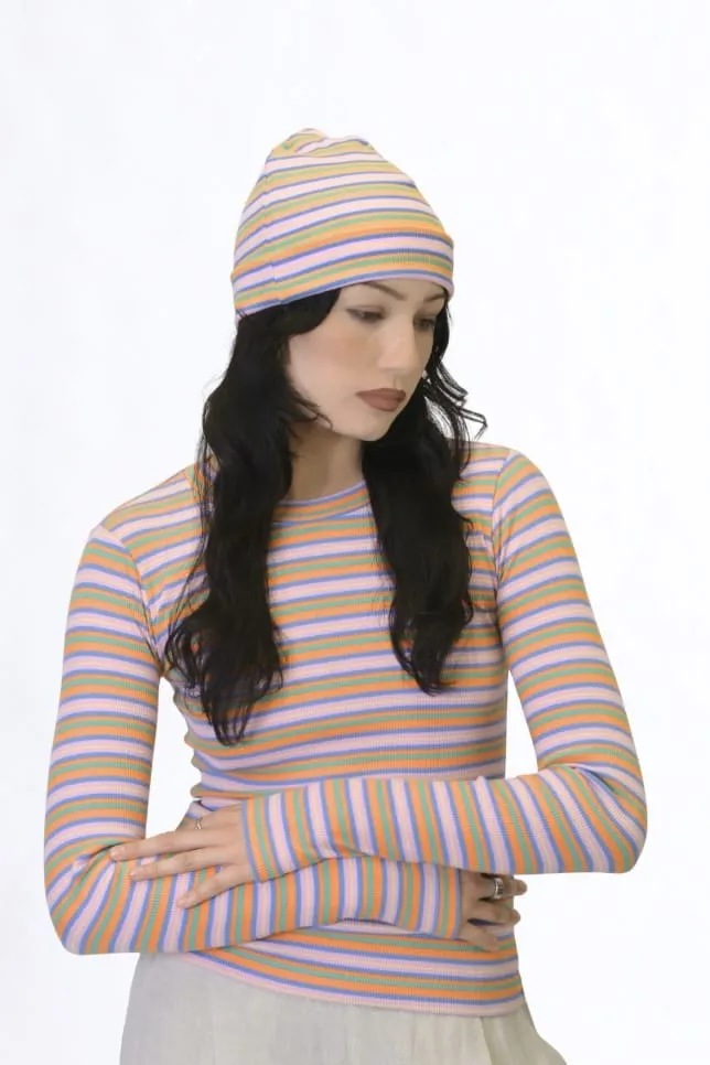 Beanie in Pink Stripe sold by Eliza Faulkner product image thumbnail 2