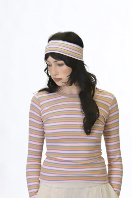 Headband in Pink Stripe made by Eliza Faulkner