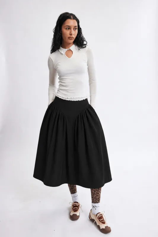 Audrey Skirt in Organic Black Cotton made by Eliza Faulkner