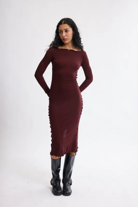 Riley Dress in Oxblood made by Eliza Faulkner