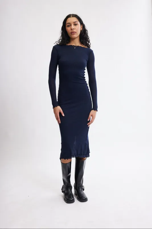 Riley Dress in Navy made by Eliza Faulkner