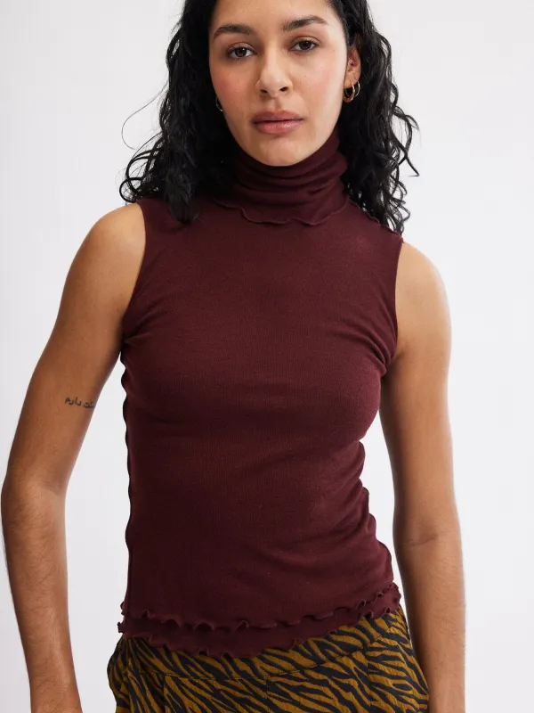 Loulou Top in Oxblood made by Eliza Faulkner