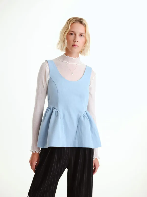 Elsa Top in Light Denim made by Eliza Faulkner