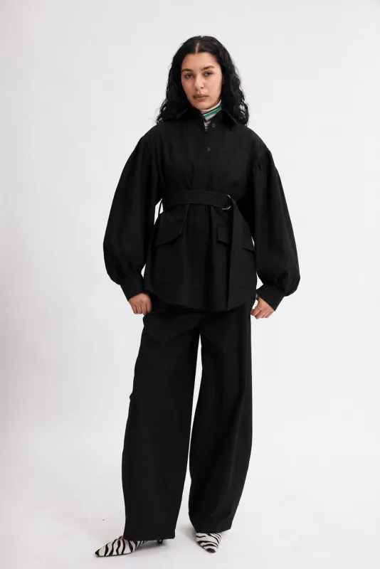 Yves Pant in Organic Black Cotton made by Eliza Faulkner