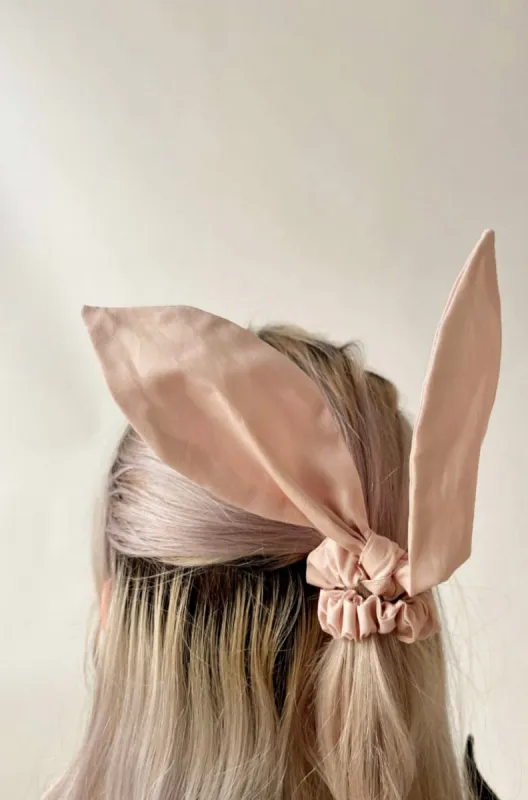 Bow-Tie 'Bunni' Scrunchie Pink Cotton sold by Eliza Faulkner