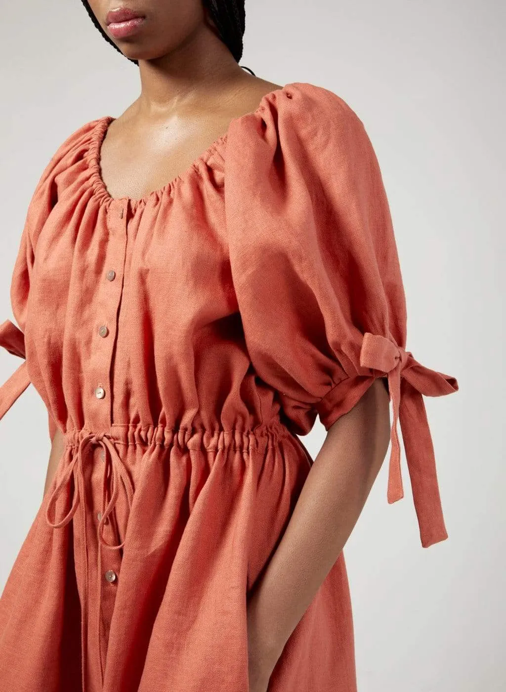 Terracotta Linen Jumpsuit sold by Eliza Faulkner product image thumbnail 2