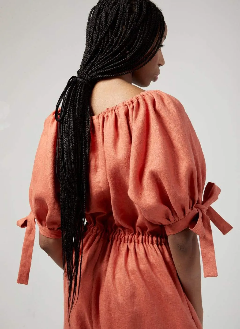 Terracotta Linen Jumpsuit sold by Eliza Faulkner product image thumbnail 3