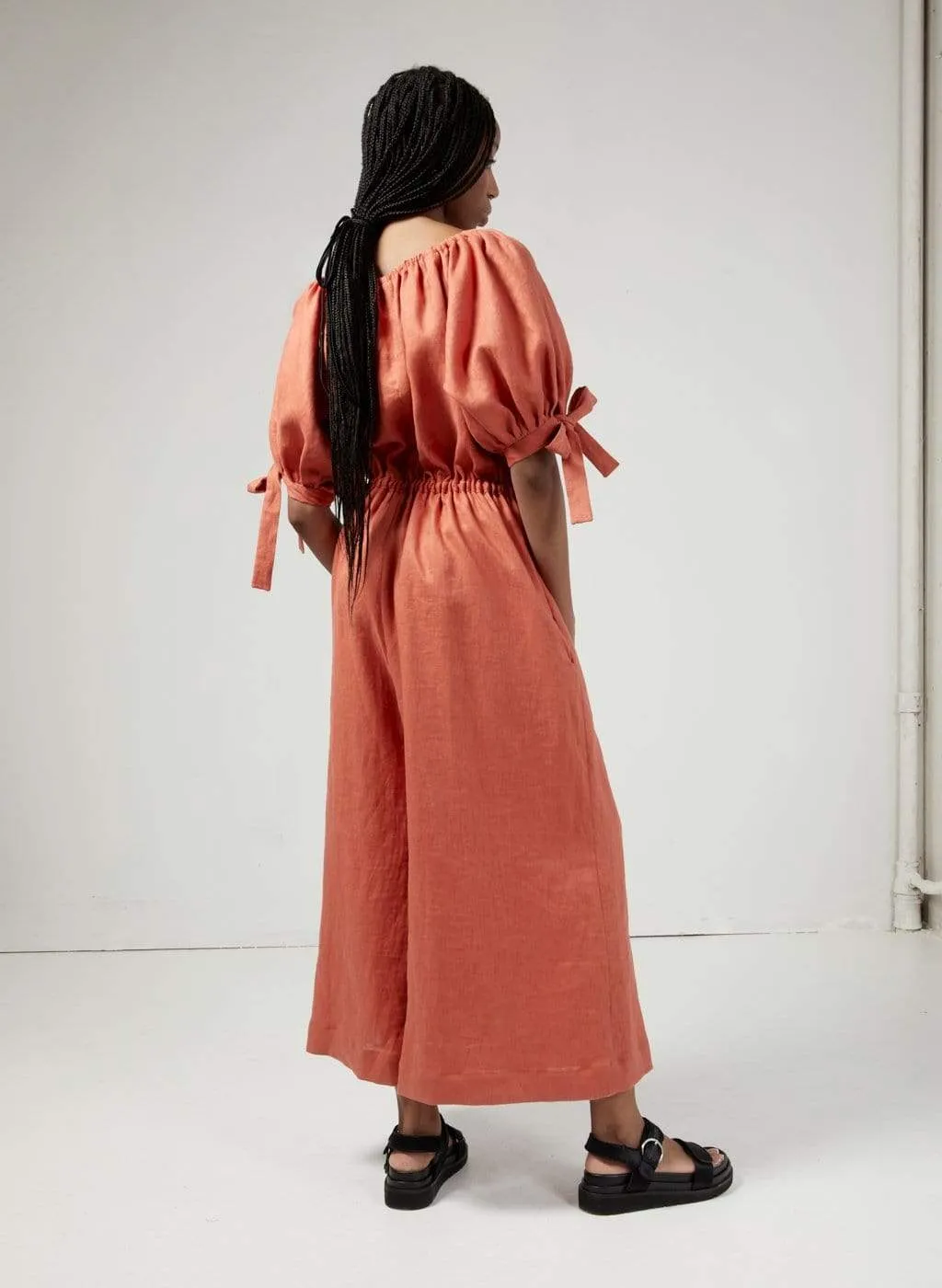 Terracotta Linen Jumpsuit sold by Eliza Faulkner product image thumbnail 5