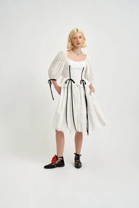 Pascale Dress White Eyelet sold by Eliza Faulkner