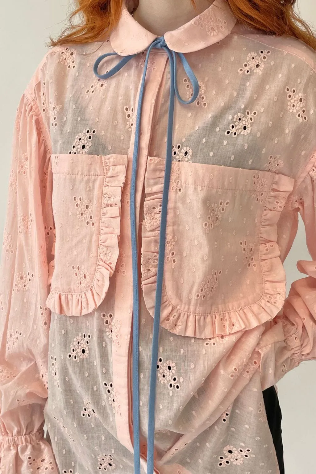 Bow-tie Spaghetti Strap Blue Linen sold by Eliza Faulkner product image thumbnail 2