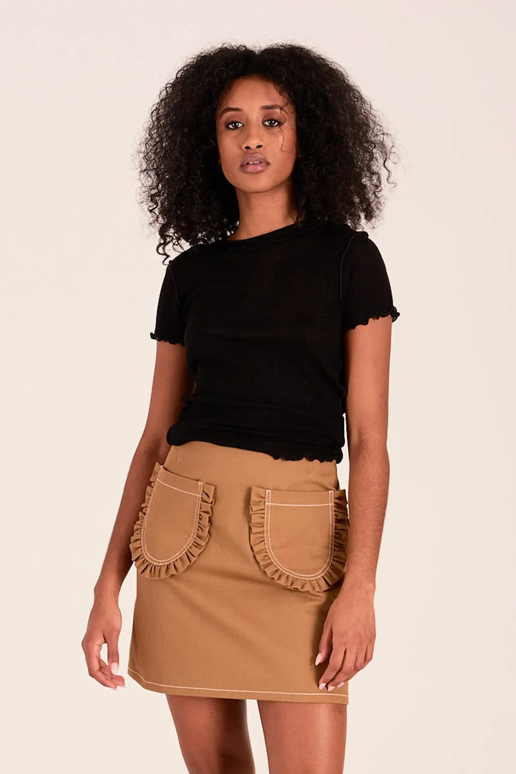 Tate Mini Skirt Toffee Brown Twill sold by Eliza Faulkner product image thumbnail 3