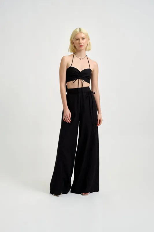 Romy Pant Black Linen sold by Eliza Faulkner