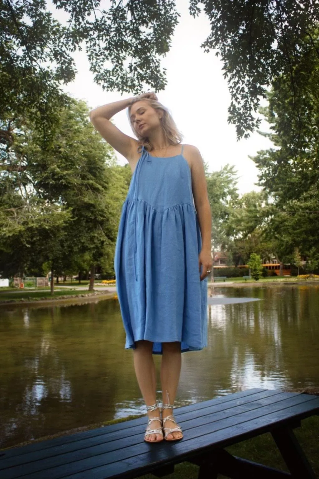 Amelie Dress Blue Linen sold by Eliza Faulkner product image thumbnail 2