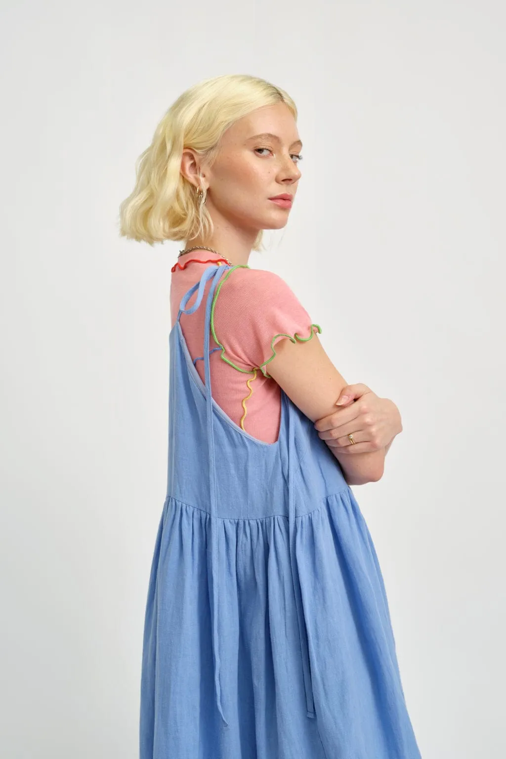 Amelie Dress Blue Linen sold by Eliza Faulkner product image thumbnail 5