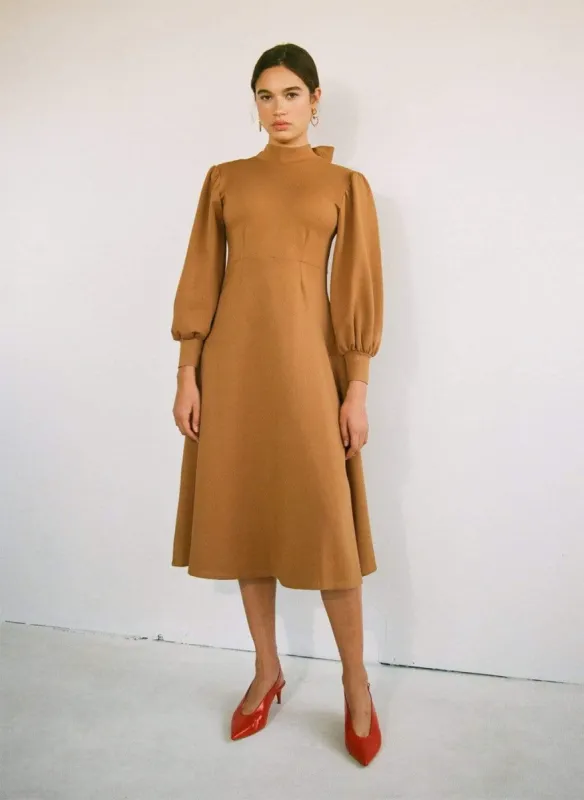 Camel Louise Dress made by Eliza Faulkner