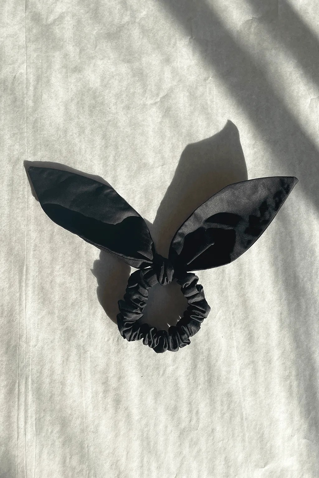 Bow-Tie 'Bunni' Scrunchie Black Cotton sold by Eliza Faulkner