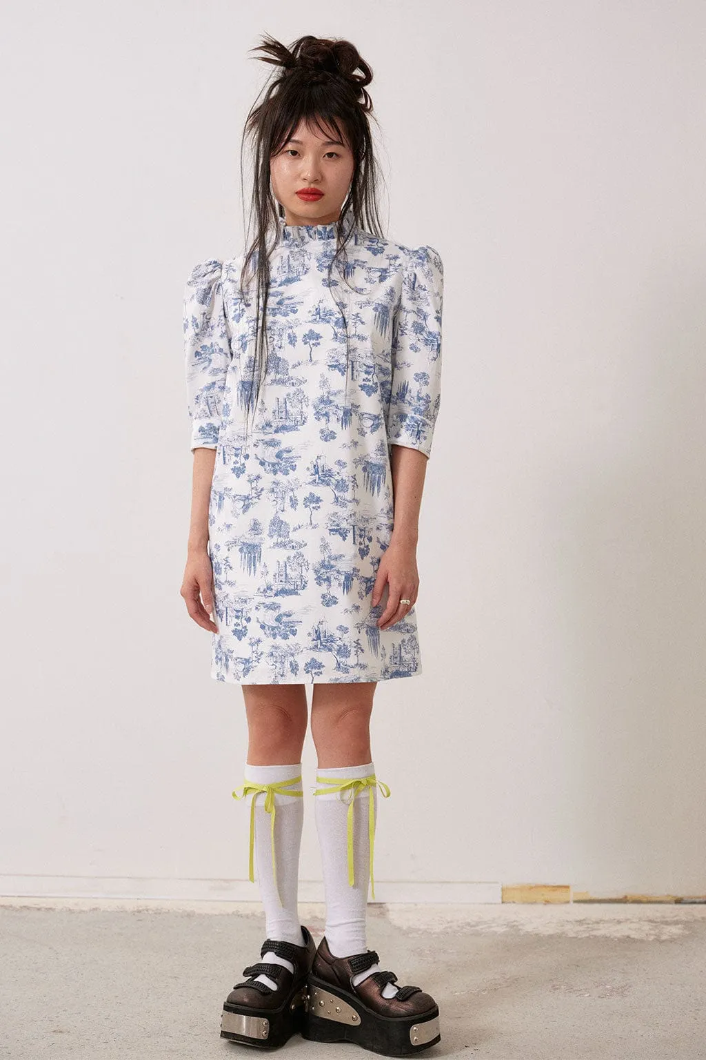 Luella Dress Blue Toile De Jouy sold by Eliza Faulkner product image thumbnail 5