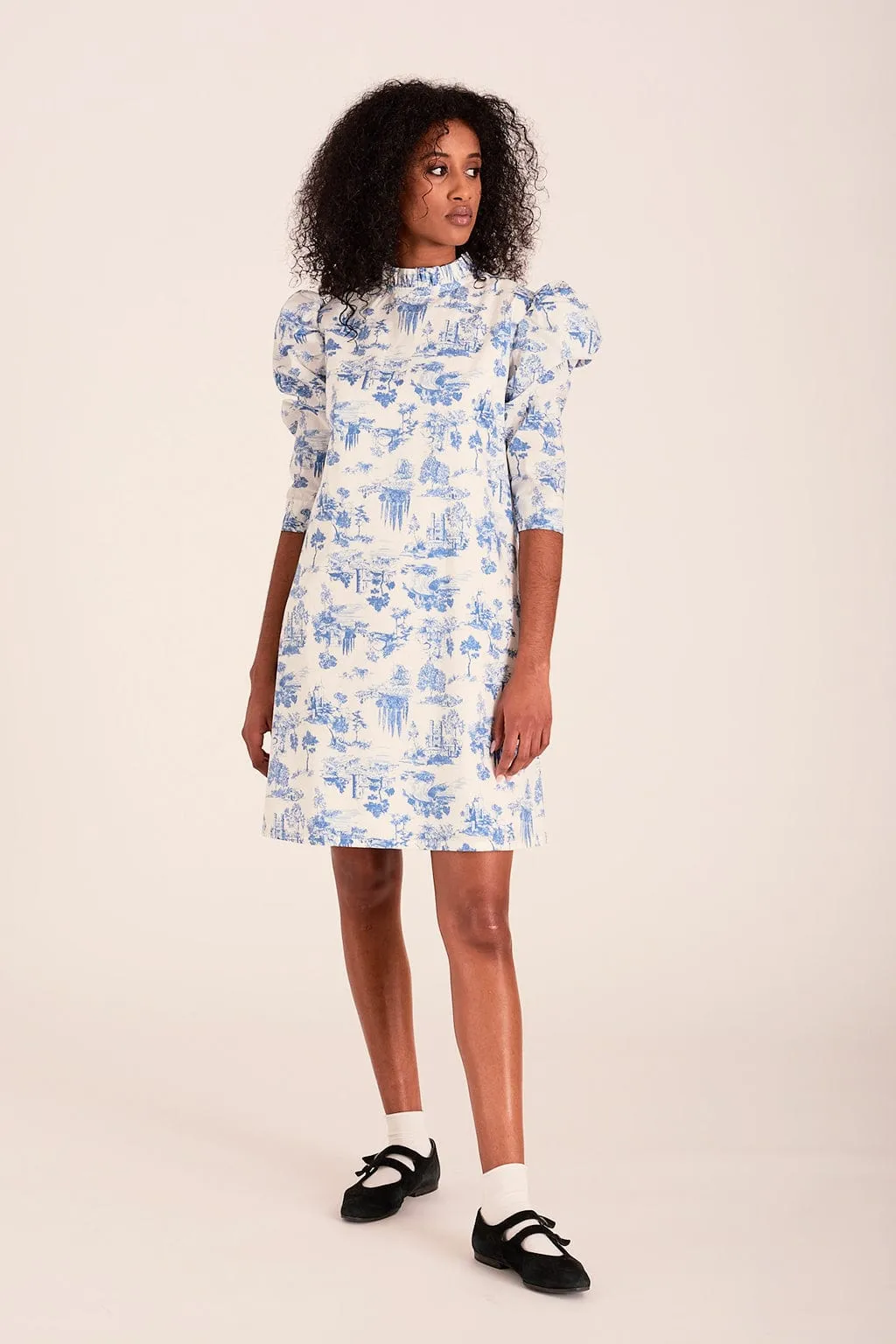 Luella Dress Blue Toile De Jouy sold by Eliza Faulkner product image thumbnail 4