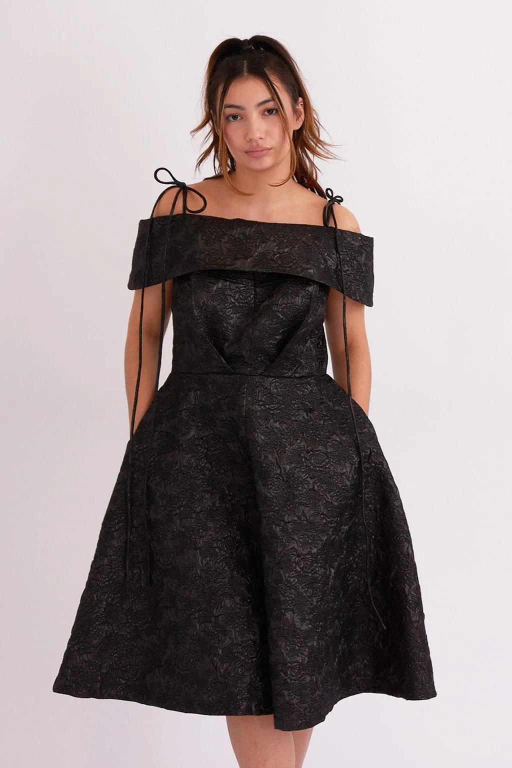 Amoura Dress Black Jacquard sold by Eliza Faulkner