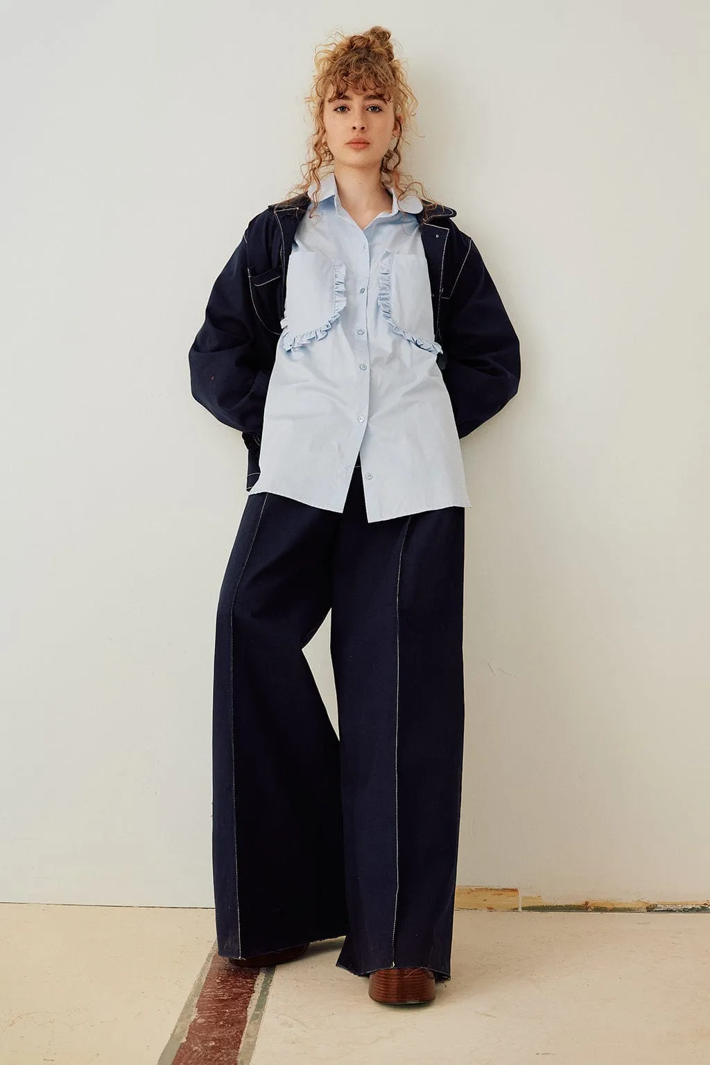 Lavoy Pants Navy Twill sold by Eliza Faulkner