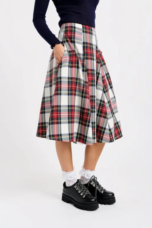 Berkley Skirt White Plaid made by Eliza Faulkner