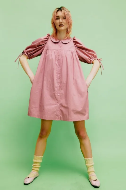 Imperfect Evelyn Poplin Dress Pink sold by Eliza Faulkner