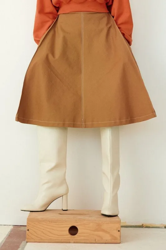 Imperfect Winnie Skirt Brown Twill sold by Eliza Faulkner