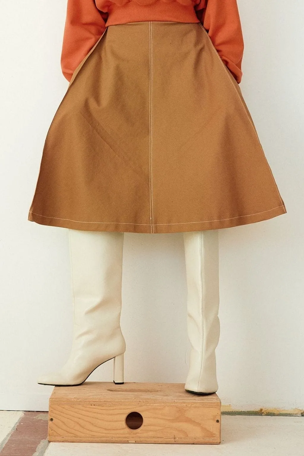 Imperfect Winnie Skirt Brown Twill sold by Eliza Faulkner