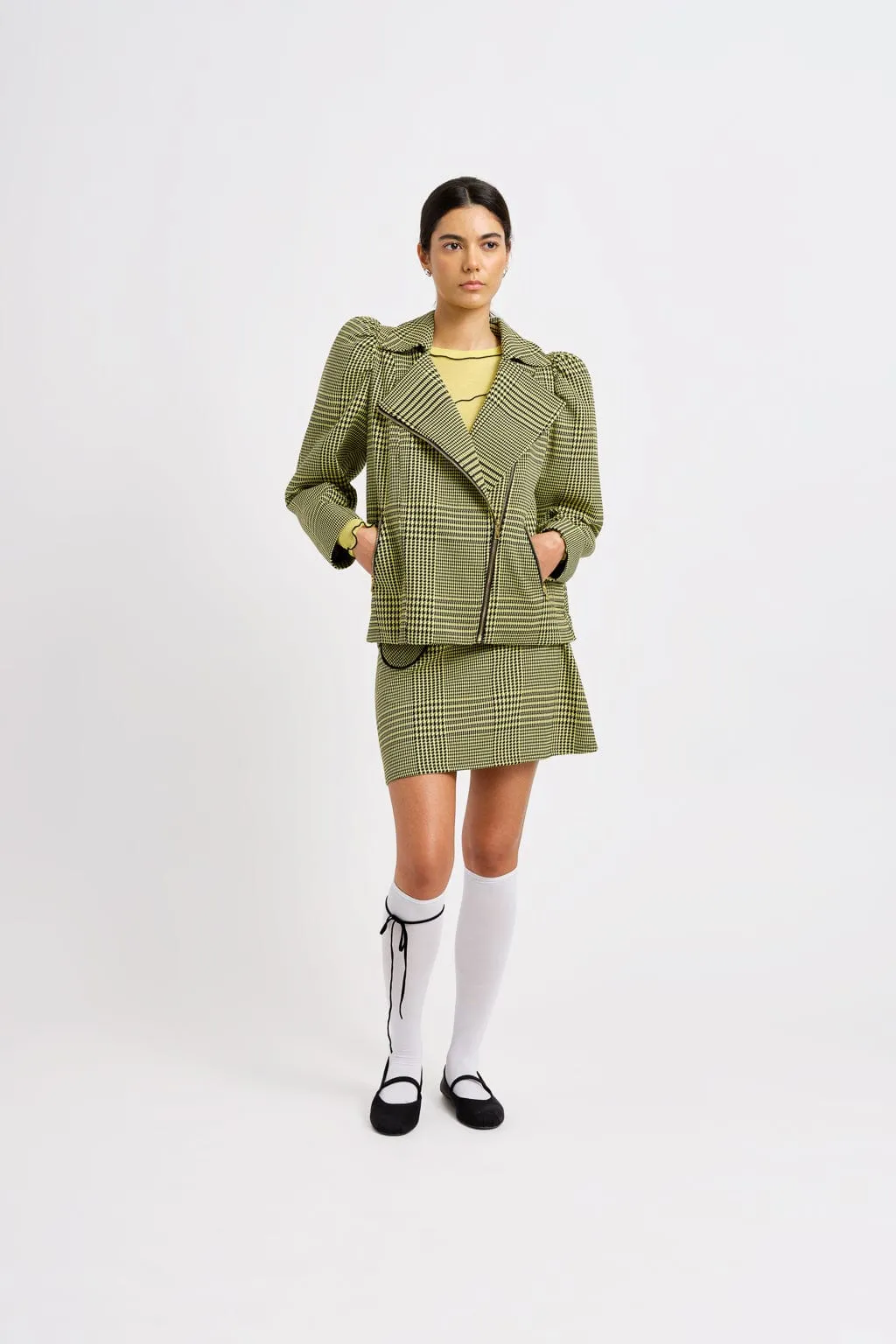 Valentine Moto Coat Yellow Clueless Plaid sold by Eliza Faulkner product image thumbnail 4