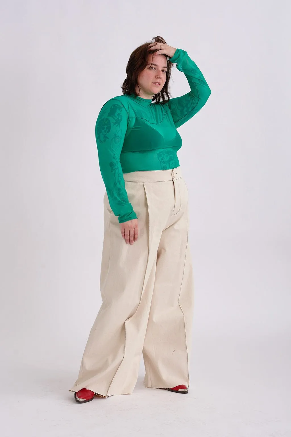 Wave Mesh Turtleneck Teal sold by Eliza Faulkner product image thumbnail 4