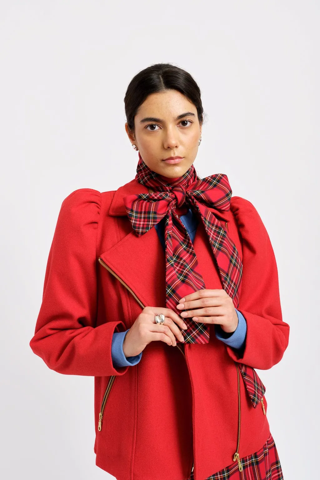 Sienna Long Scarf Red Plaid sold by Eliza Faulkner product image thumbnail 3
