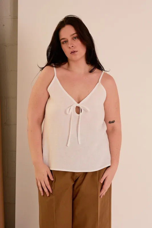 Cami Slip Tank White Linen made by Eliza Faulkner