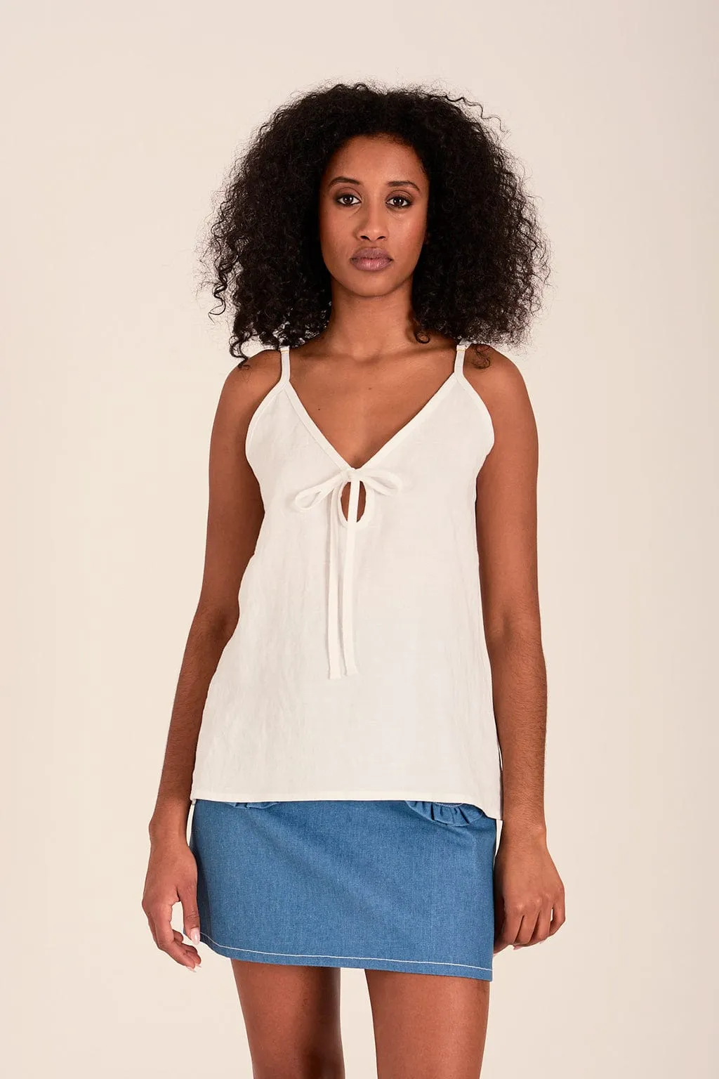 Cami Slip Tank White Linen sold by Eliza Faulkner product image thumbnail 3