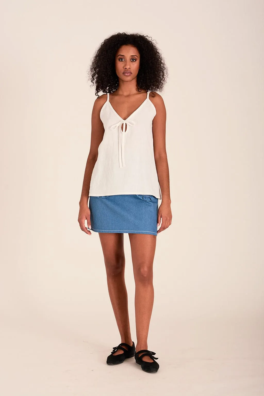 Cami Slip Tank White Linen sold by Eliza Faulkner product image thumbnail 4