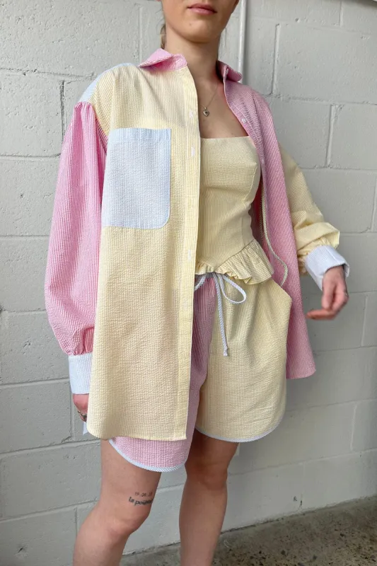 Venti Shirt Seersucker Candy Stripes made by Eliza Faulkner