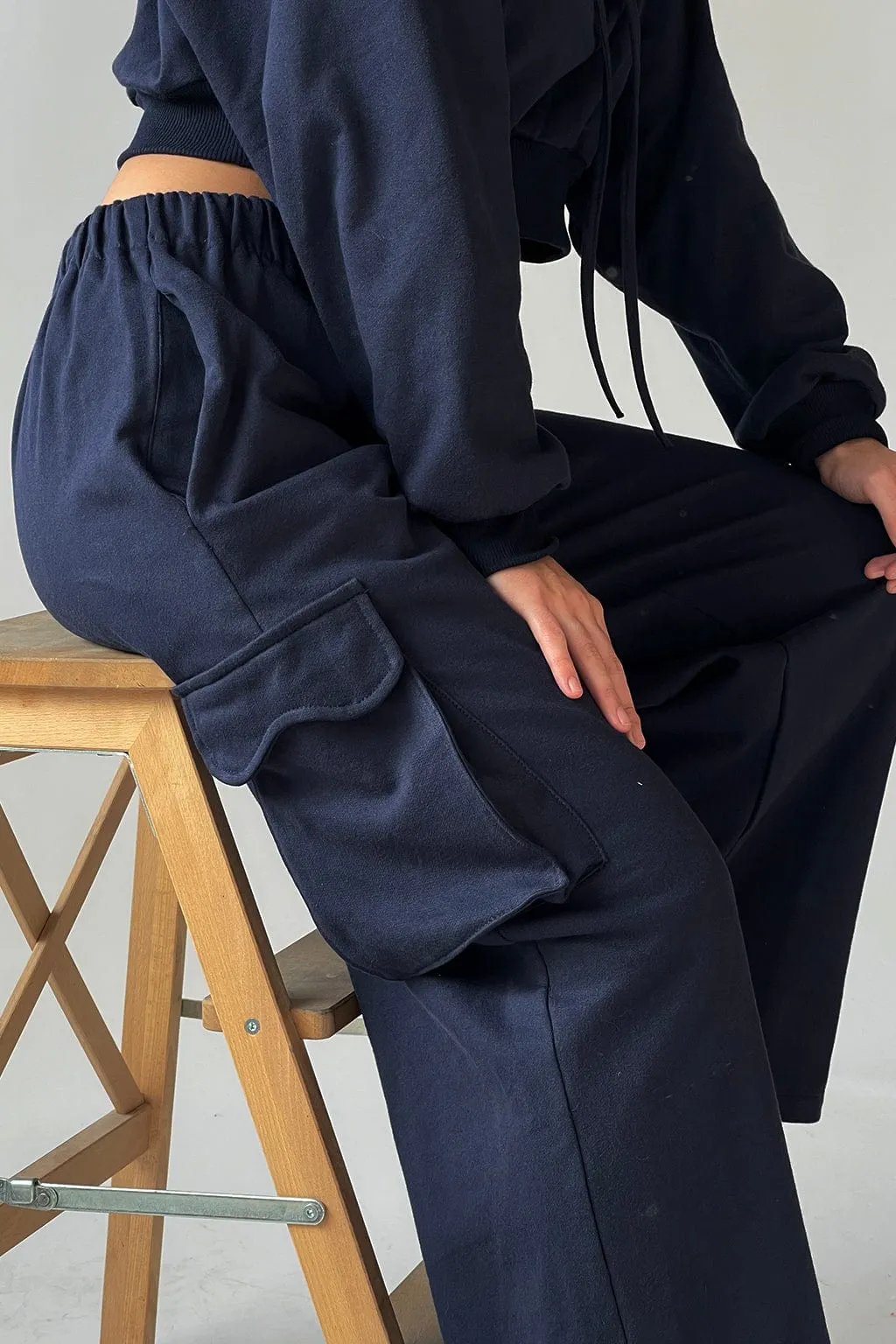 Cargo Sweatpants Navy sold by Eliza Faulkner product image thumbnail 2