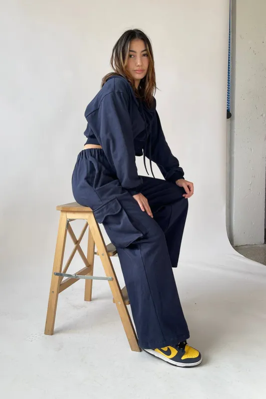 Cargo Sweatpants Navy sold by Eliza Faulkner
