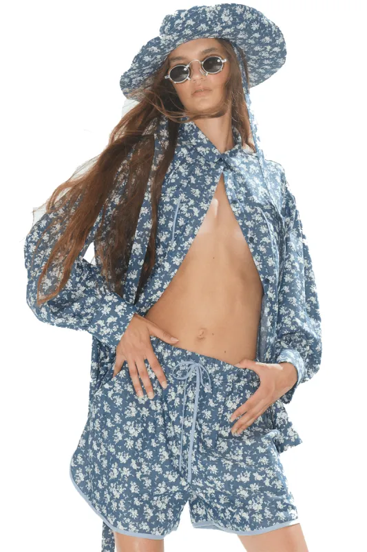Sample Floral Denim Hat made by Eliza Faulkner