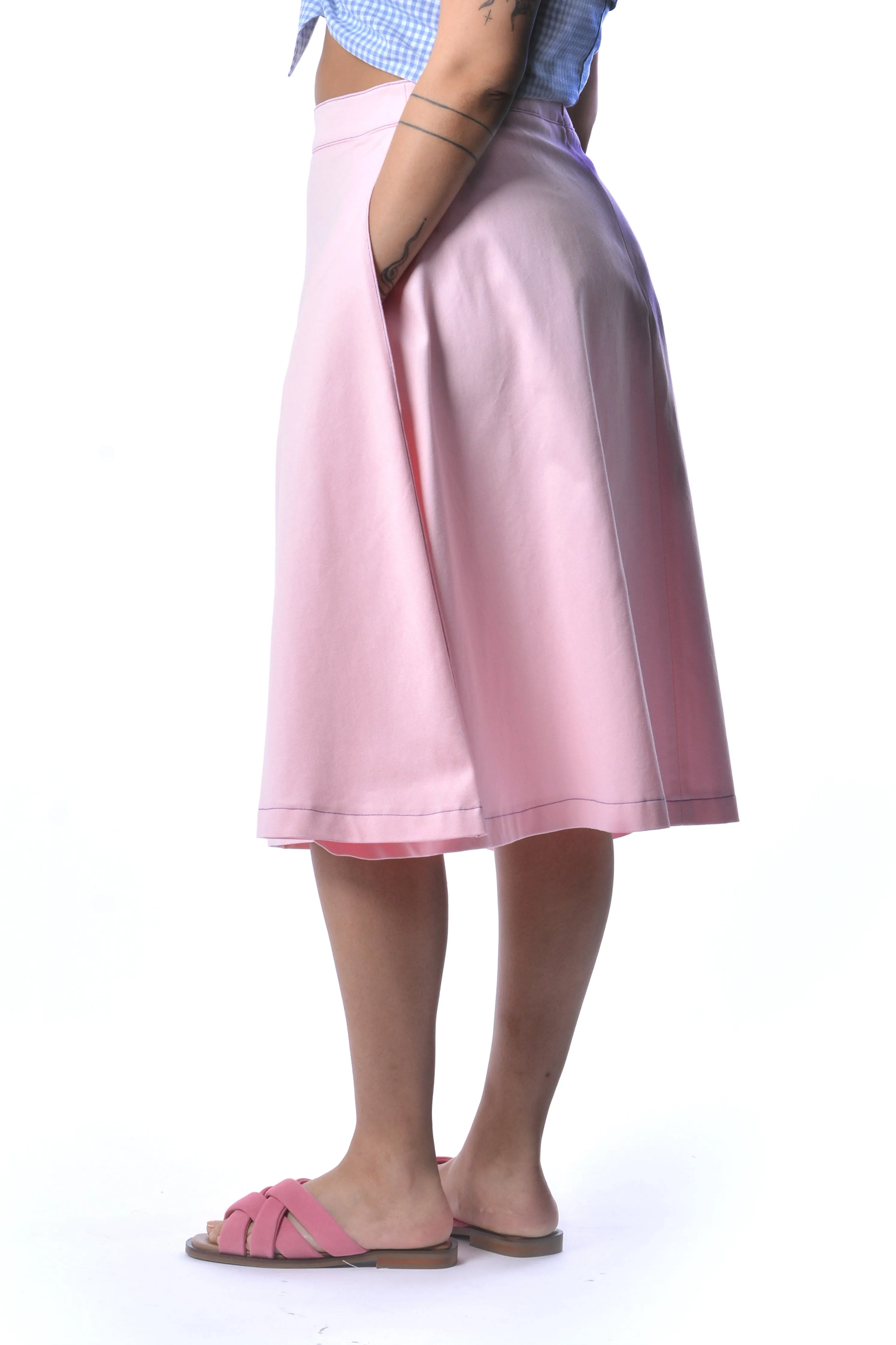 Pink Twill Winnie Skirt sold by Eliza Faulkner product image thumbnail 3