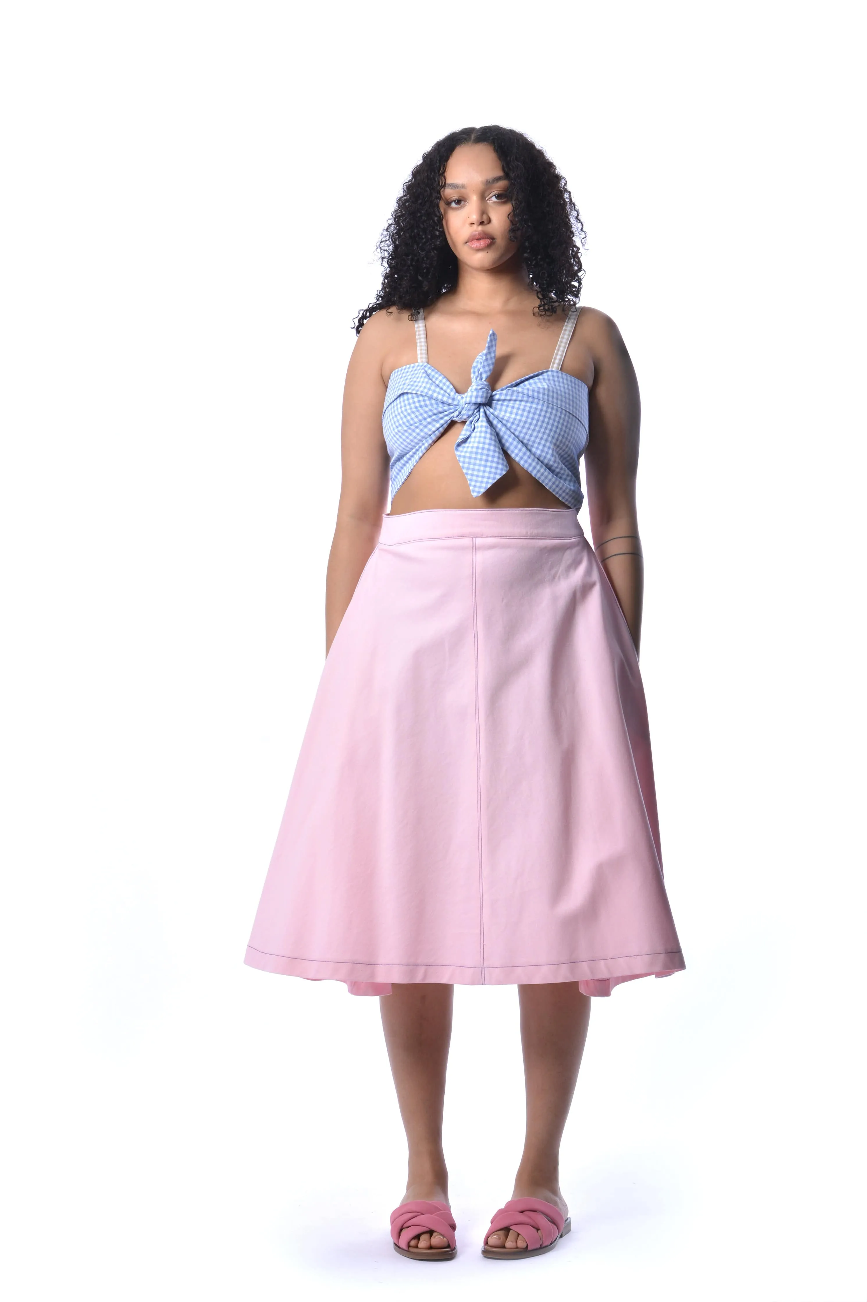 Pink Twill Winnie Skirt sold by Eliza Faulkner product image thumbnail 2