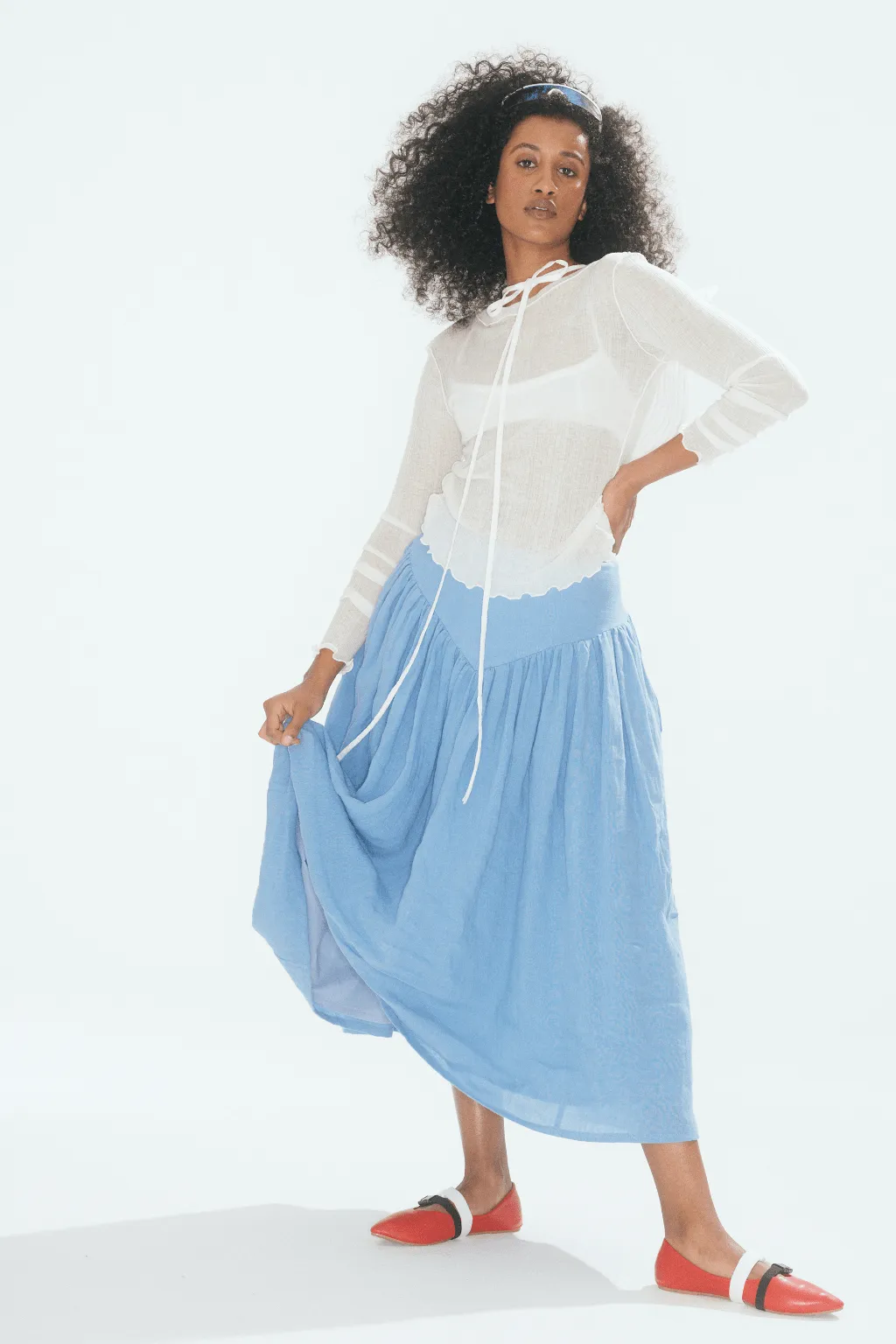 Longsleeve Rib Tee White sold by Eliza Faulkner product image thumbnail 3