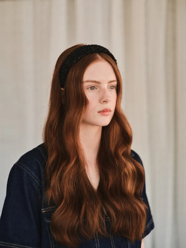 Entwine vintage straw headband - Black sold by Heirloom Hats